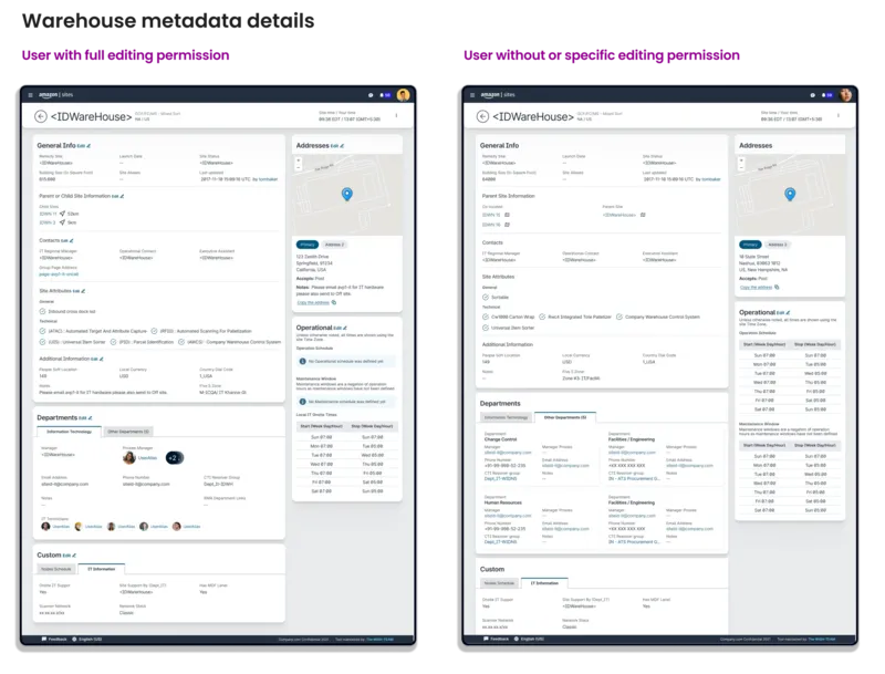 Site detail page high fidelity design